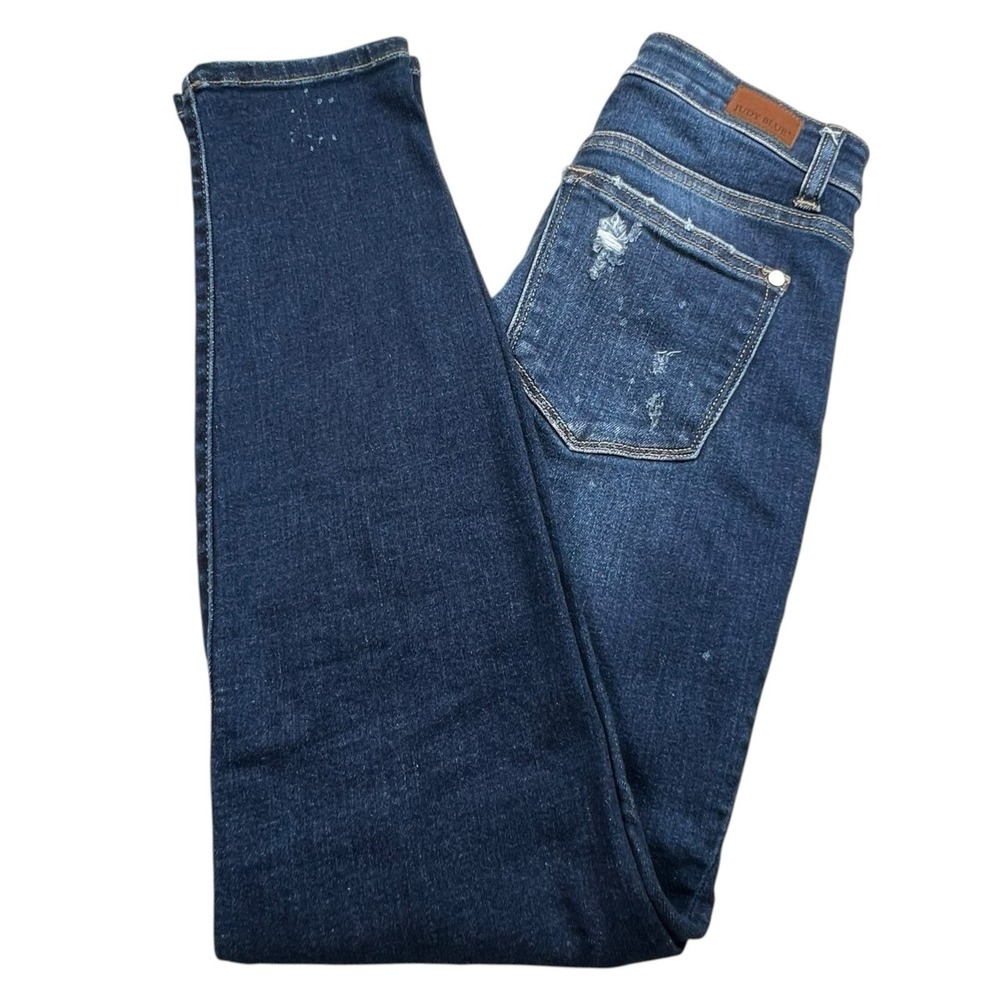 Judy Blue Womens 0/24 Boyfriend Fit Distressed Dark Wash Stretch‎ Denim Jeans